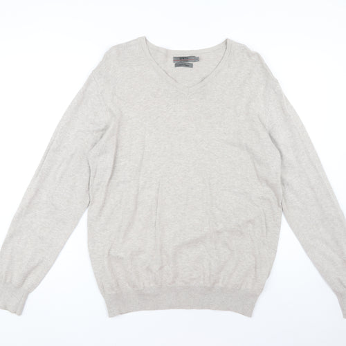 Jeff Banks Men's Beige V-Neck Pullover Jumper M