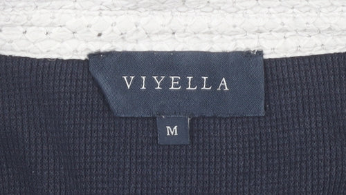 Viyella Unisex Blue 3/4 Sleeve Polo Shirt, M