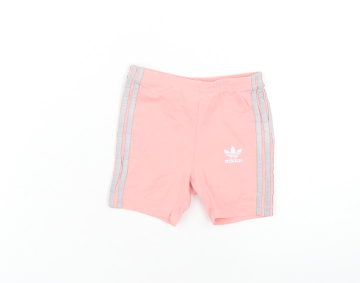 Adidas Unisex Baby Pink Shorts 18-24 Months Elastic Waist