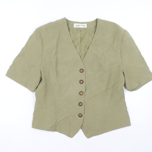 Jacques Vert Women's Green Short Sleeve Blazer Size 14