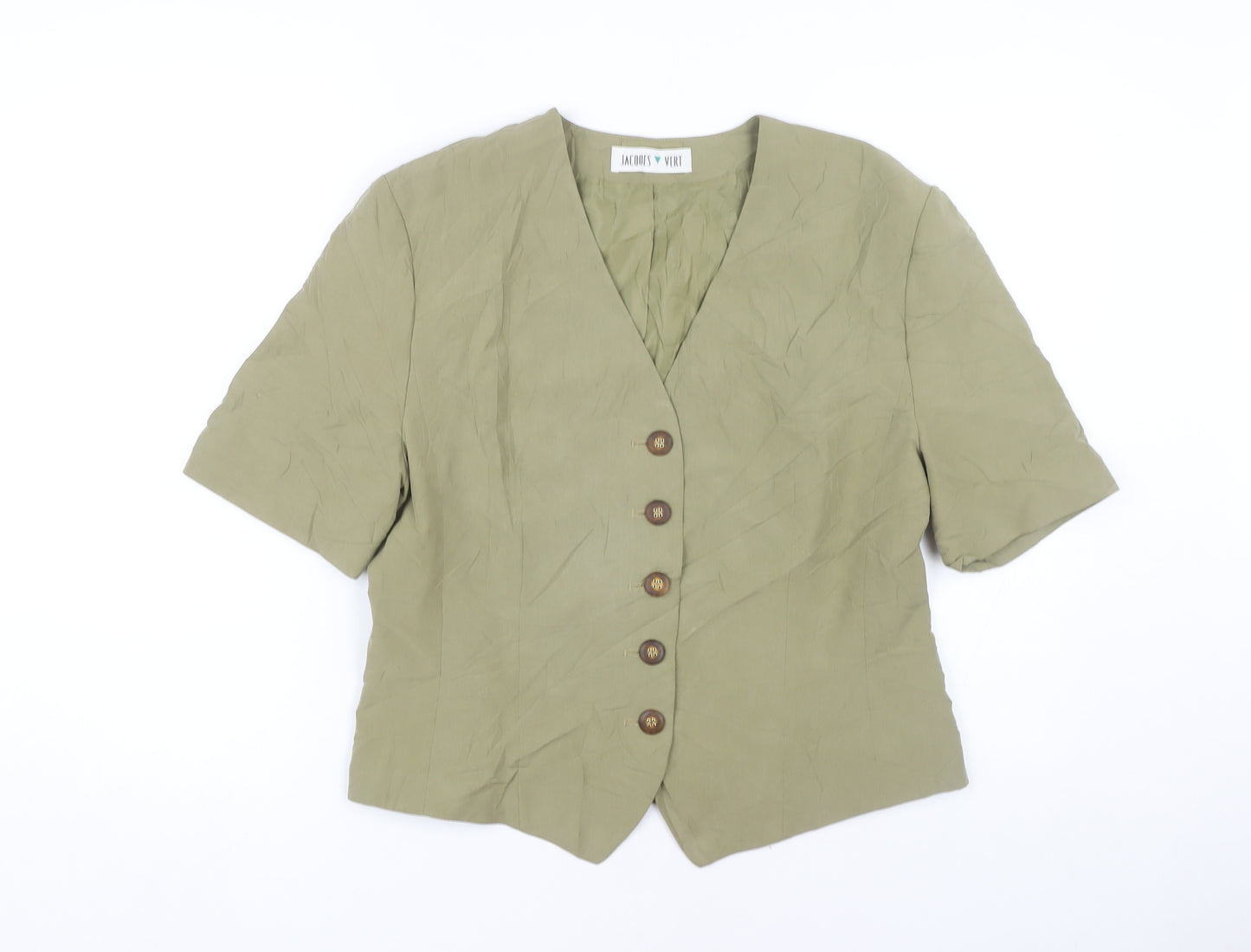 Jacques Vert Women's Green Short Sleeve Blazer Size 14