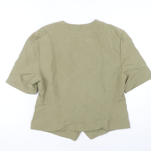 Jacques Vert Women's Green Short Sleeve Blazer Size 14