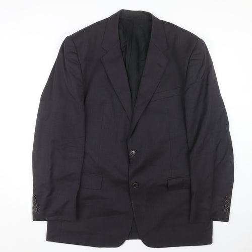 Jaeger Men's Black Wool Blazer, Size 44R Formal Jacket