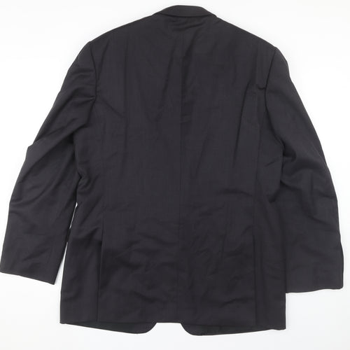 Jaeger Men's Black Wool Blazer, Size 44R Formal Jacket