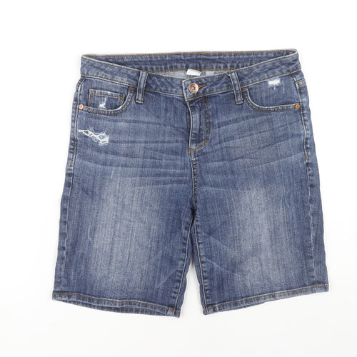 JCP Women's Blue Bermuda Shorts, Size 4, Casual Comfort