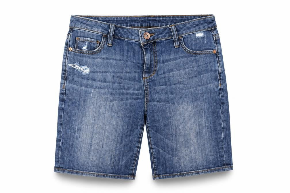 Front view of JCP Women's Blue Bermuda Shorts, size 4, Casual Comfort
