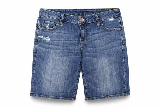Front view of JCP Women's Blue Bermuda Shorts, size 4, Casual Comfort