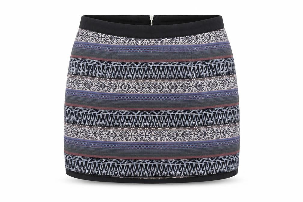 Front view of Lottie Women's Geometric Skirt, size 14, Multicoloured