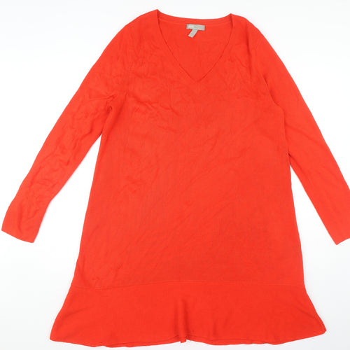 ASOS Women's Red Long Sleeve Knit Dress Size 12