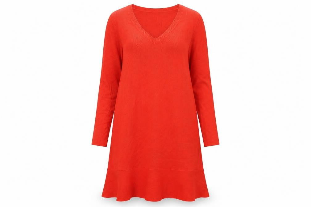 ASOS Women's Red Long Sleeve Knit Dress Size 12