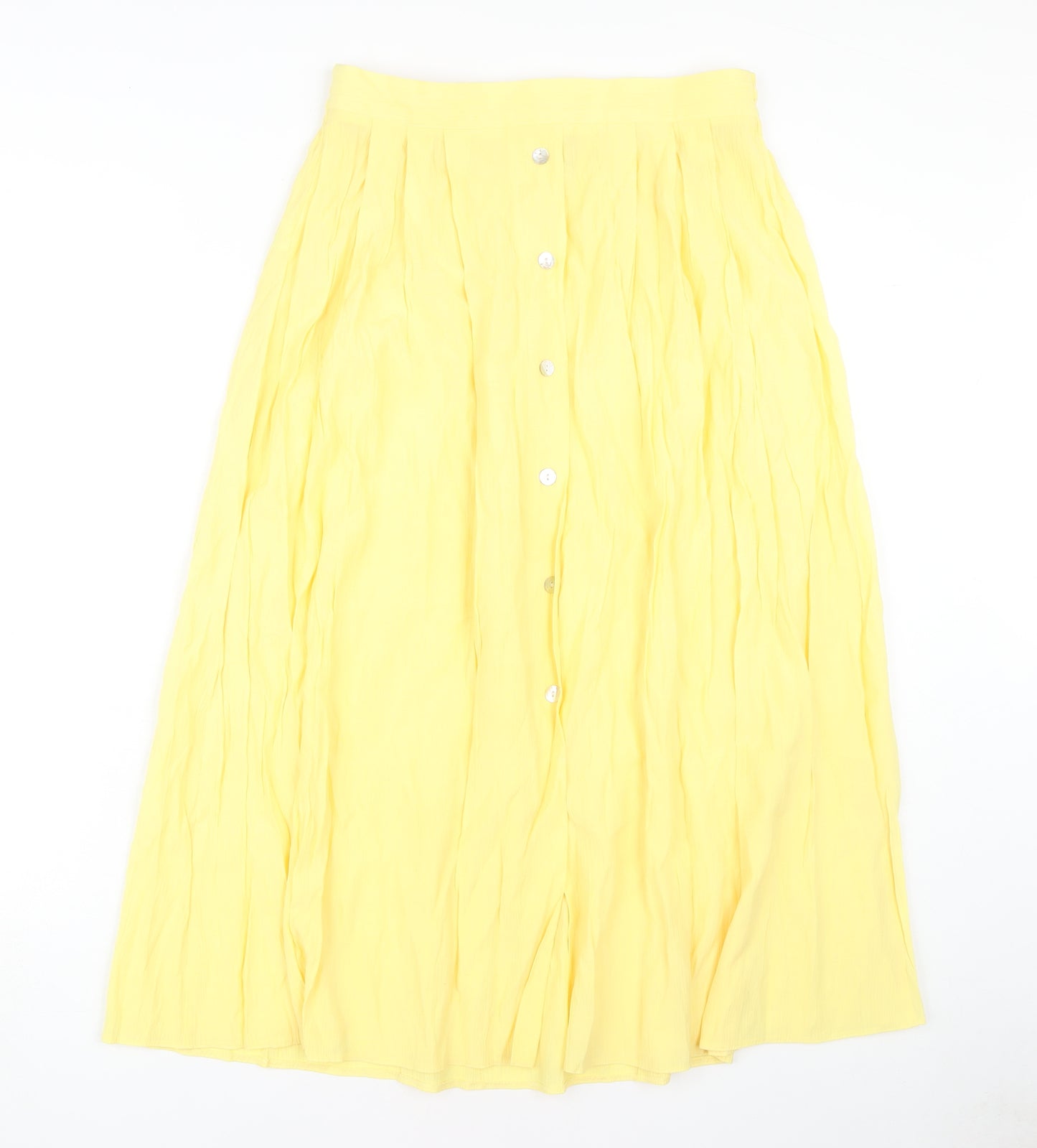 Roberto Celli Women's Yellow Pleated Long Skirt Size 14