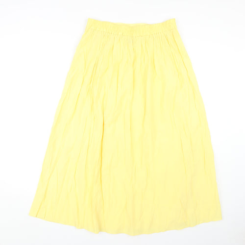 Roberto Celli Women's Yellow Pleated Long Skirt Size 14