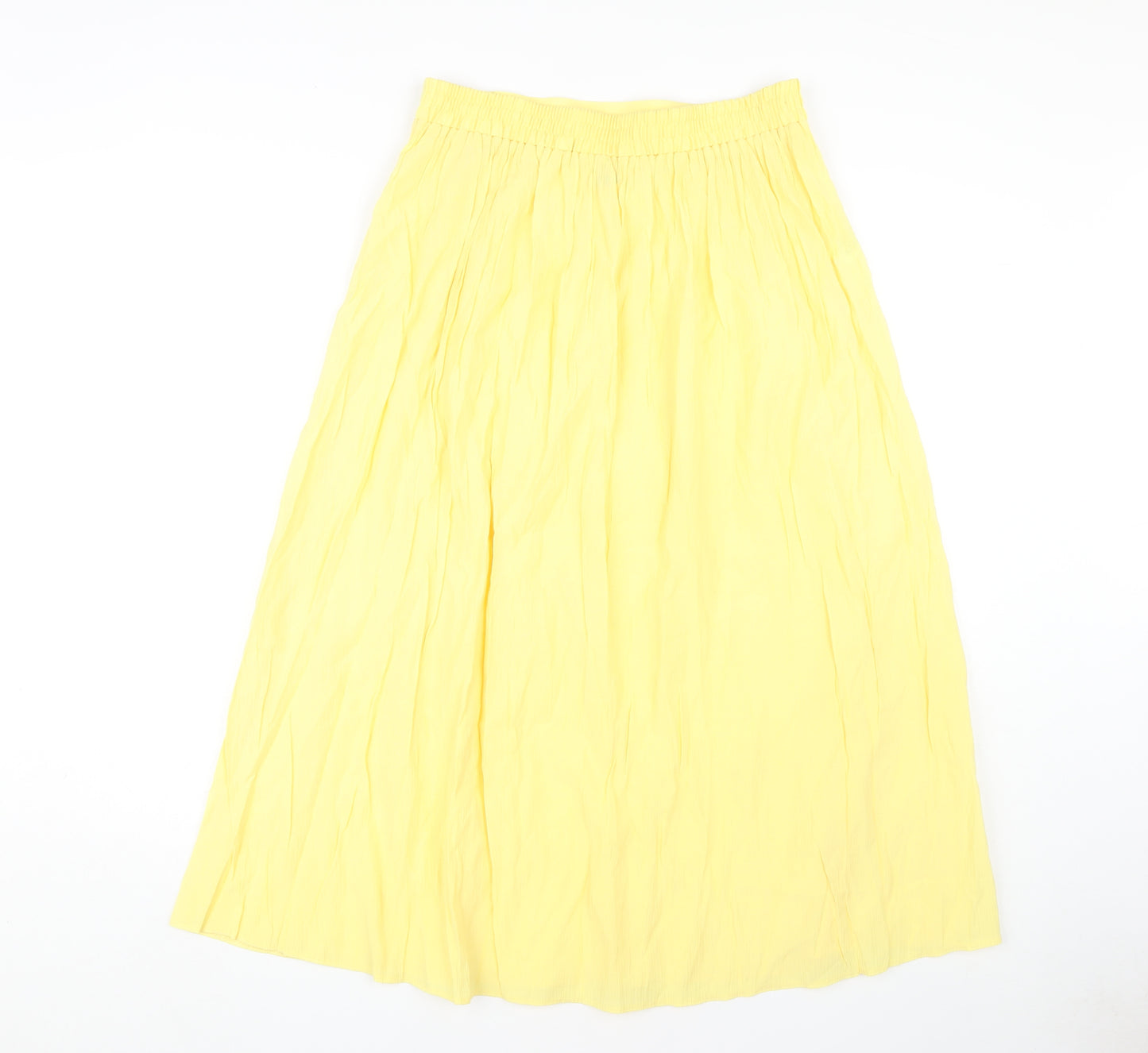 Roberto Celli Women's Yellow Pleated Long Skirt Size 14
