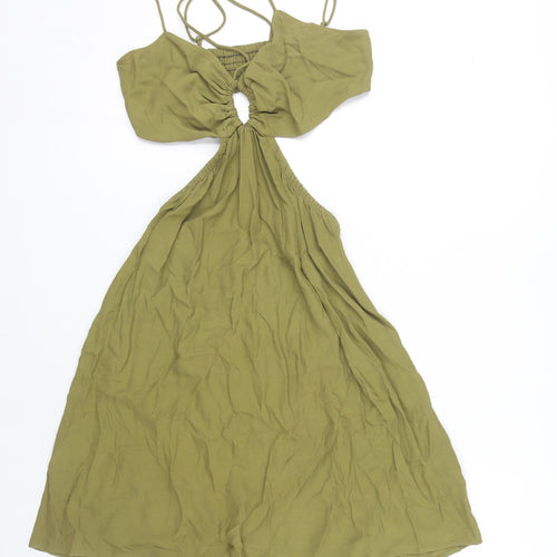 H&M Women's Green Sleeveless Dress, Size S