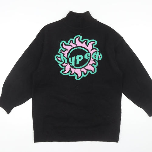 H&M Women's Black High Neck Pullover Jumper XS