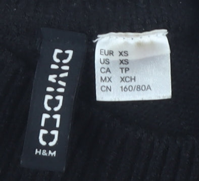 H&M Women's Black High Neck Pullover Jumper XS