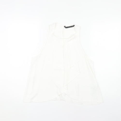 Zara Trafaluc Women's White Sleeveless Blouse, Size S
