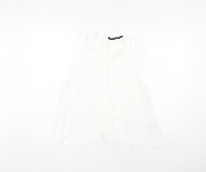 Zara Trafaluc Women's White Sleeveless Blouse, Size S