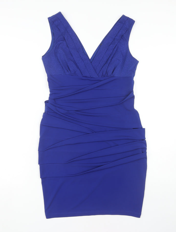 Valerie Bertinelli Women's Blue Bodycon Dress Size 8