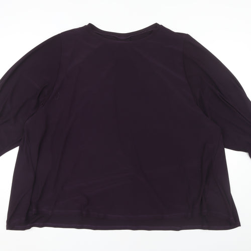 Roman Women's Plus Size Purple Balloon Sleeve Blouse