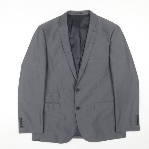 Fellini Men's Grey Single-Breasted Blazer, 42R