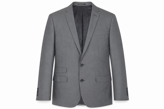 Front view of Fellini Men's Grey Single-Breasted Blazer, 42R
