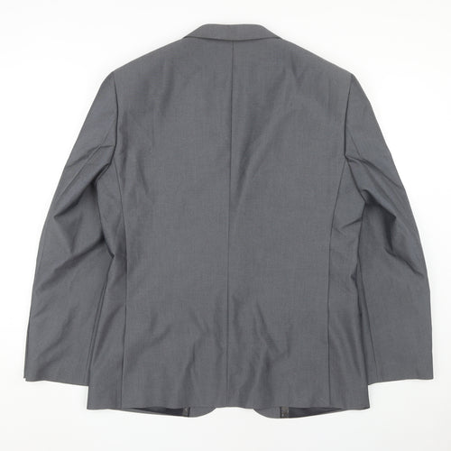 Fellini Men's Grey Single-Breasted Blazer, 42R