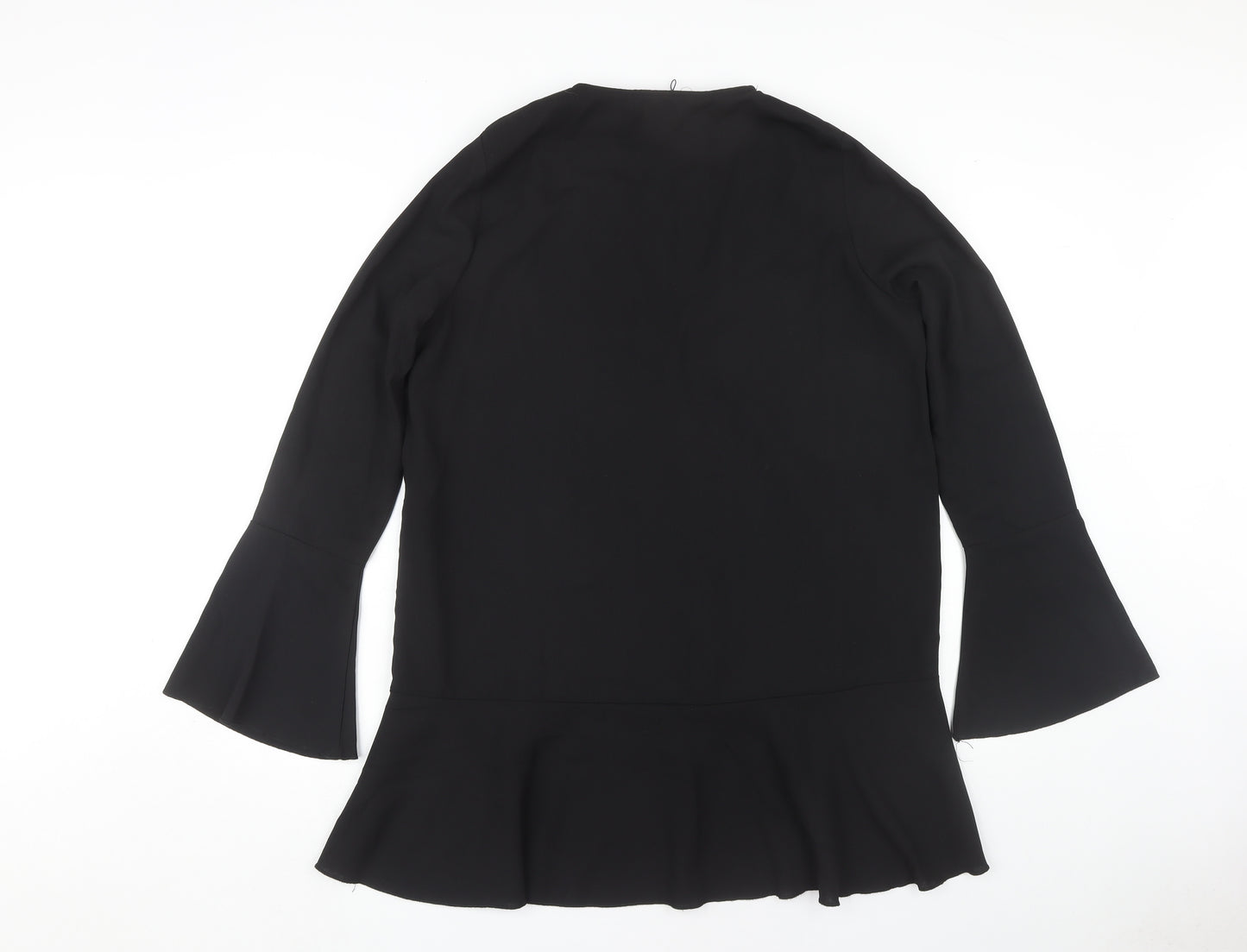 PrettyLittleThing Women’s Black V-Neck Flared Sleeve Dress