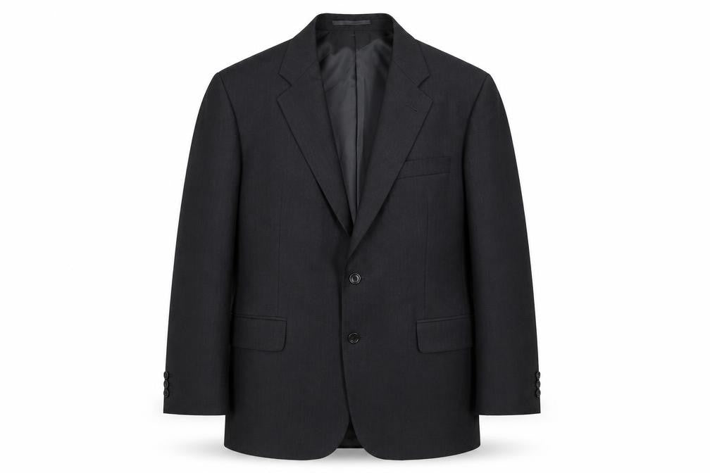 Front view of Simon Taylor Men’s Black Suit Jacket 42 Short