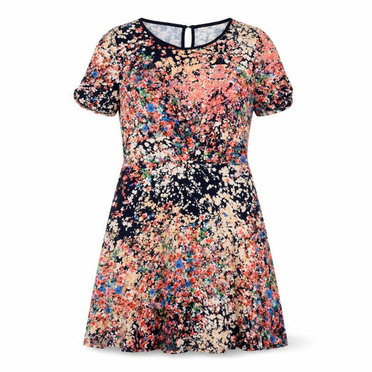 Front view of Oasis Multicoloured Floral Fit & Flare Dress, size 12