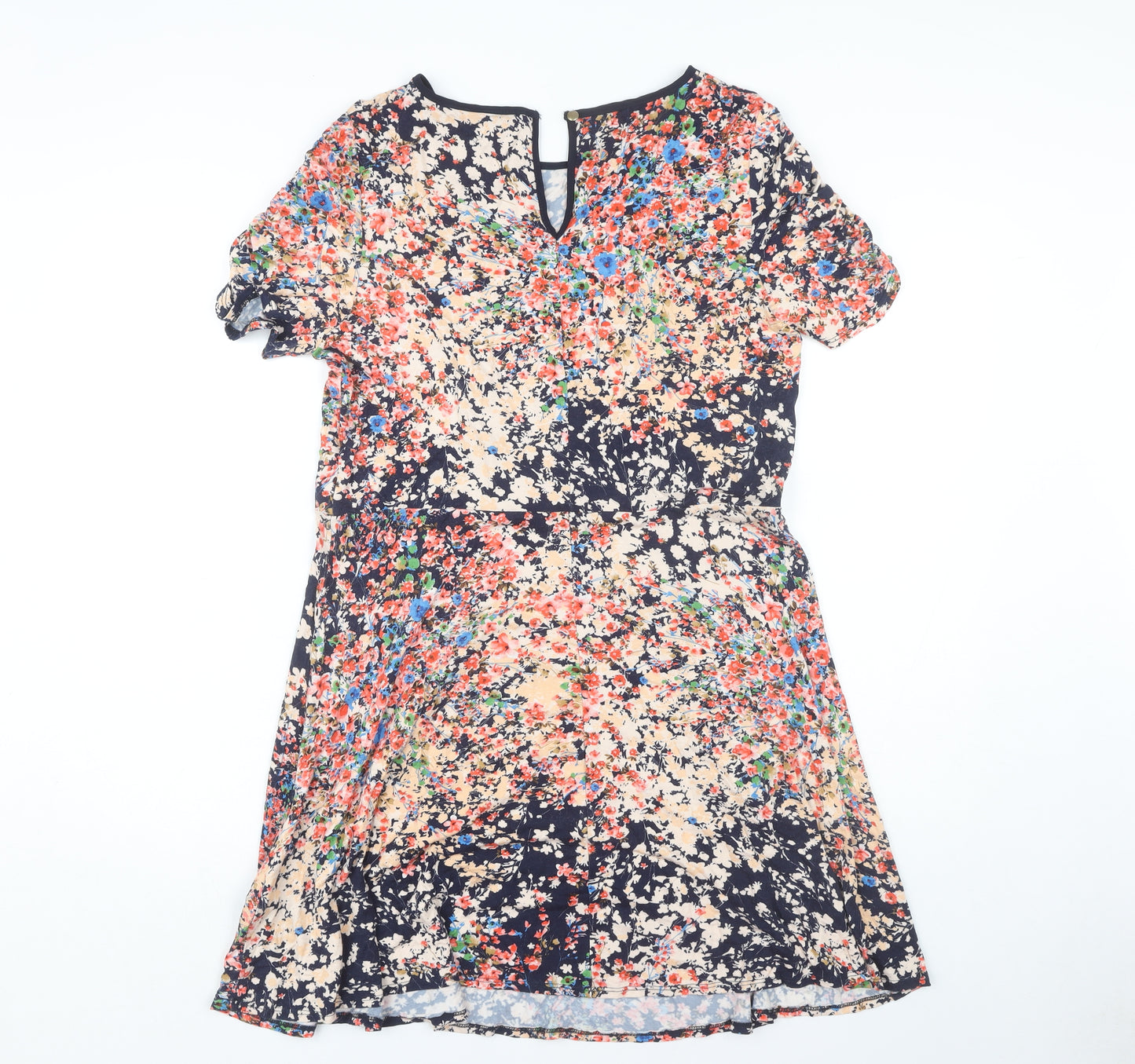 Oasis Multicoloured Floral Fit & Flare Dress, Size 12