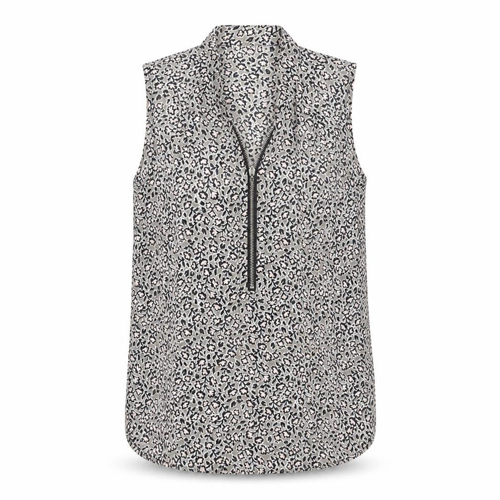 Front view of Fransa Women's Multicoloured Sleeveless Blouse