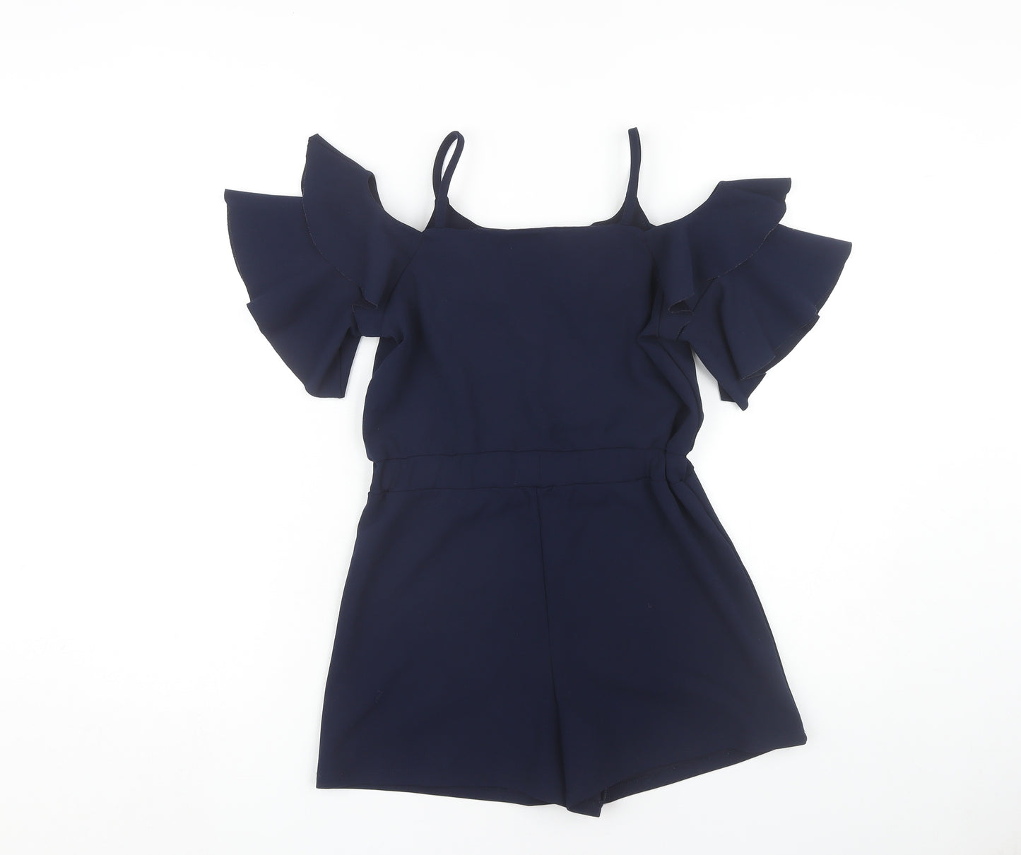 River Island Girls Blue Playsuit 11-12 Years Off the Shoulder