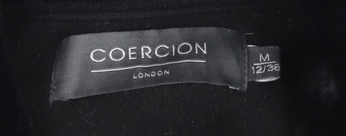 Coercion Women's Black Geometric Overcoat Size 12