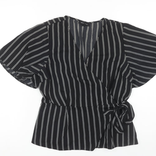 New Look Women's Black Wrap Blouse Size 14