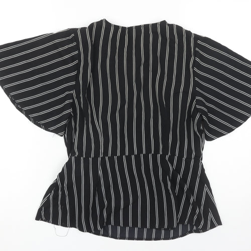 New Look Women's Black Wrap Blouse Size 14