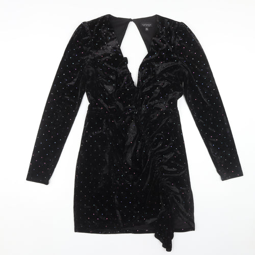 Topshop Women's Black Velvet Dress Size 10
