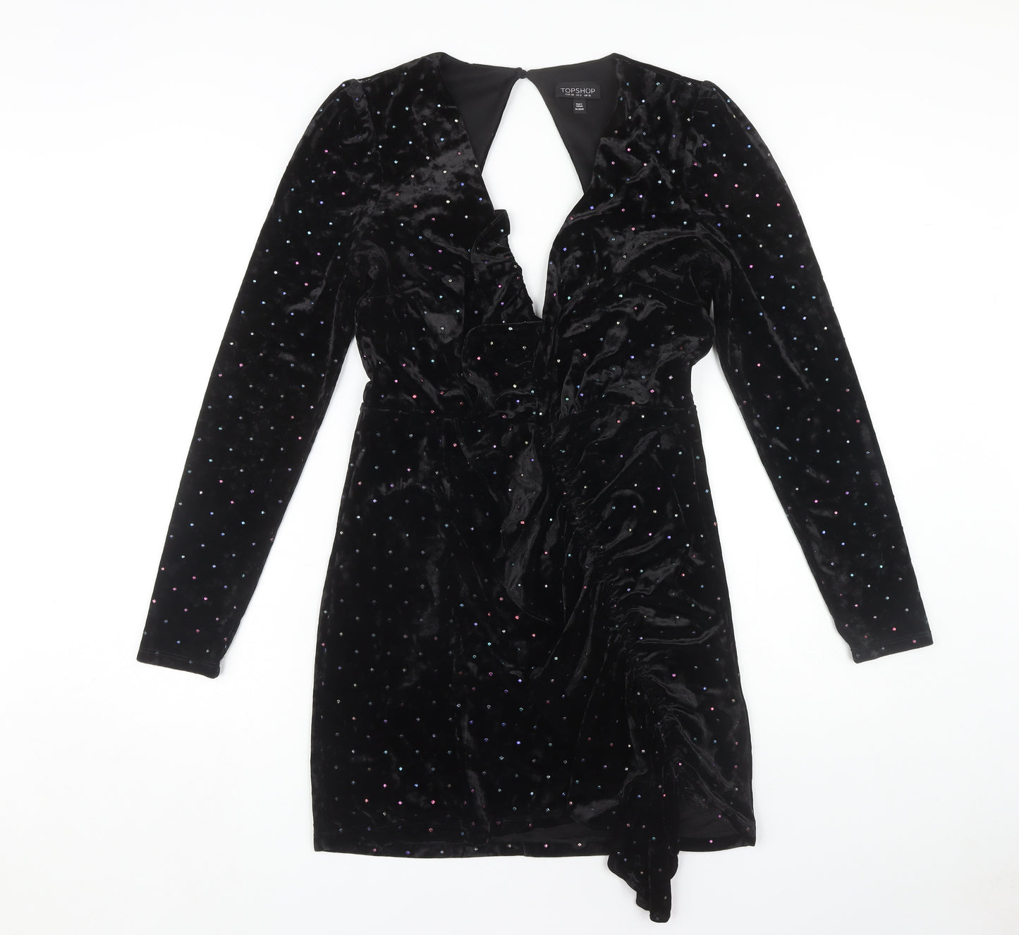 Topshop Women's Black Velvet Dress Size 10
