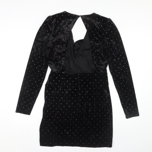 Topshop Women's Black Velvet Dress Size 10