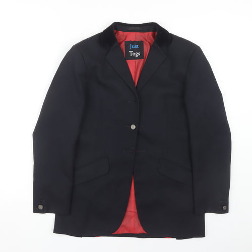 Just Togs Women's Blue Blazer Size 12 Lined Notch Lapel