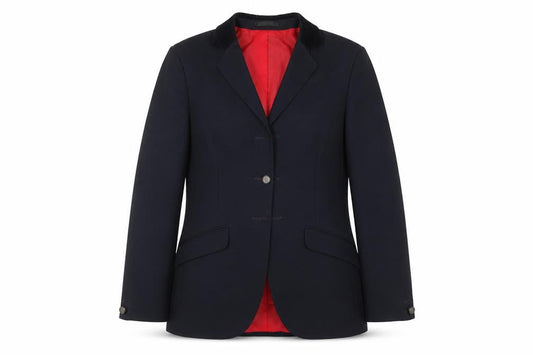 Front view of Just Togs Women's Blue Blazer, size 12, Lined Notch Lapel