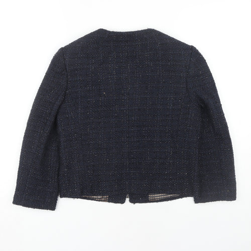 Next Women's Blue Tweed Jacket Zip Detail