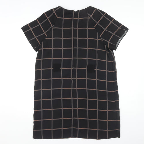 River Island Women's Black Check Shift Dress Size 14