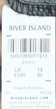 River Island Women's Black Check Shift Dress Size 14