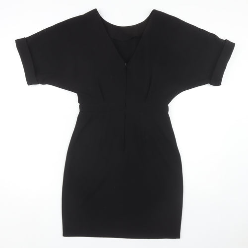 ASOS Women's Black Sheath Dress Size 10 V-Neck Classic