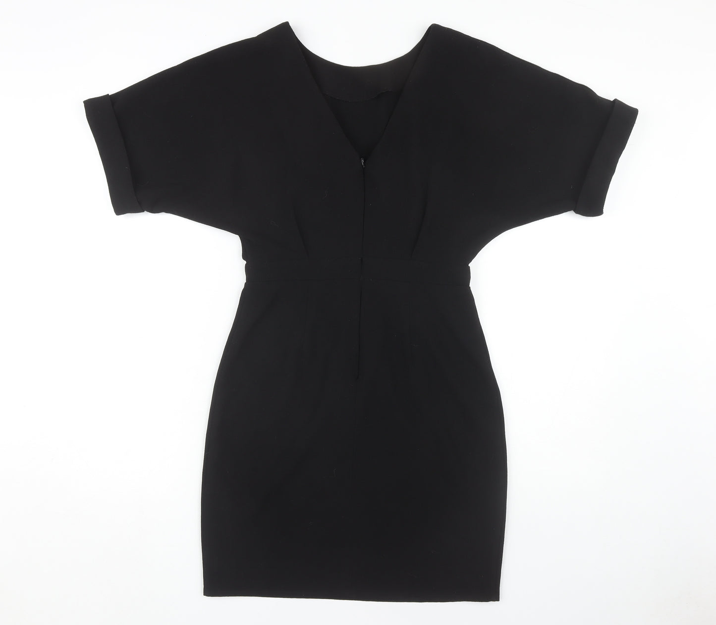 ASOS Women's Black Sheath Dress Size 10 V-Neck Classic