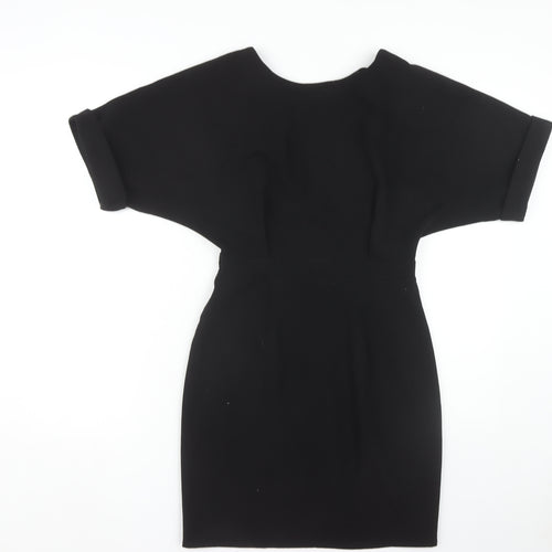 ASOS Women's Black Sheath Dress Size 10 V-Neck Classic