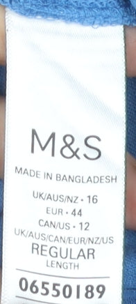 Marks and Spencer Women Blue V-Neck Dress Size 16