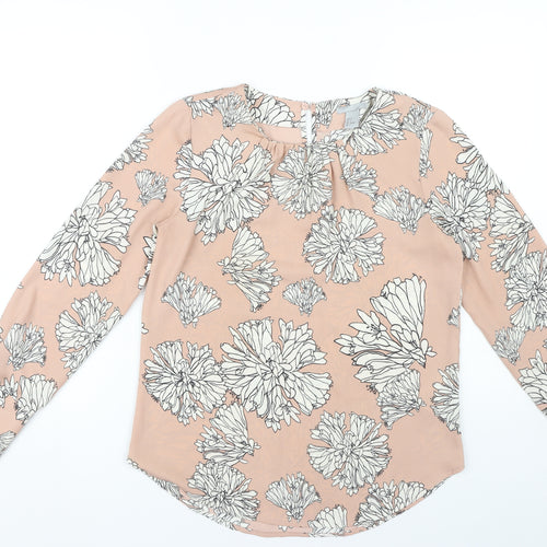 H&M Women’s Pink Floral Blouse Size 8