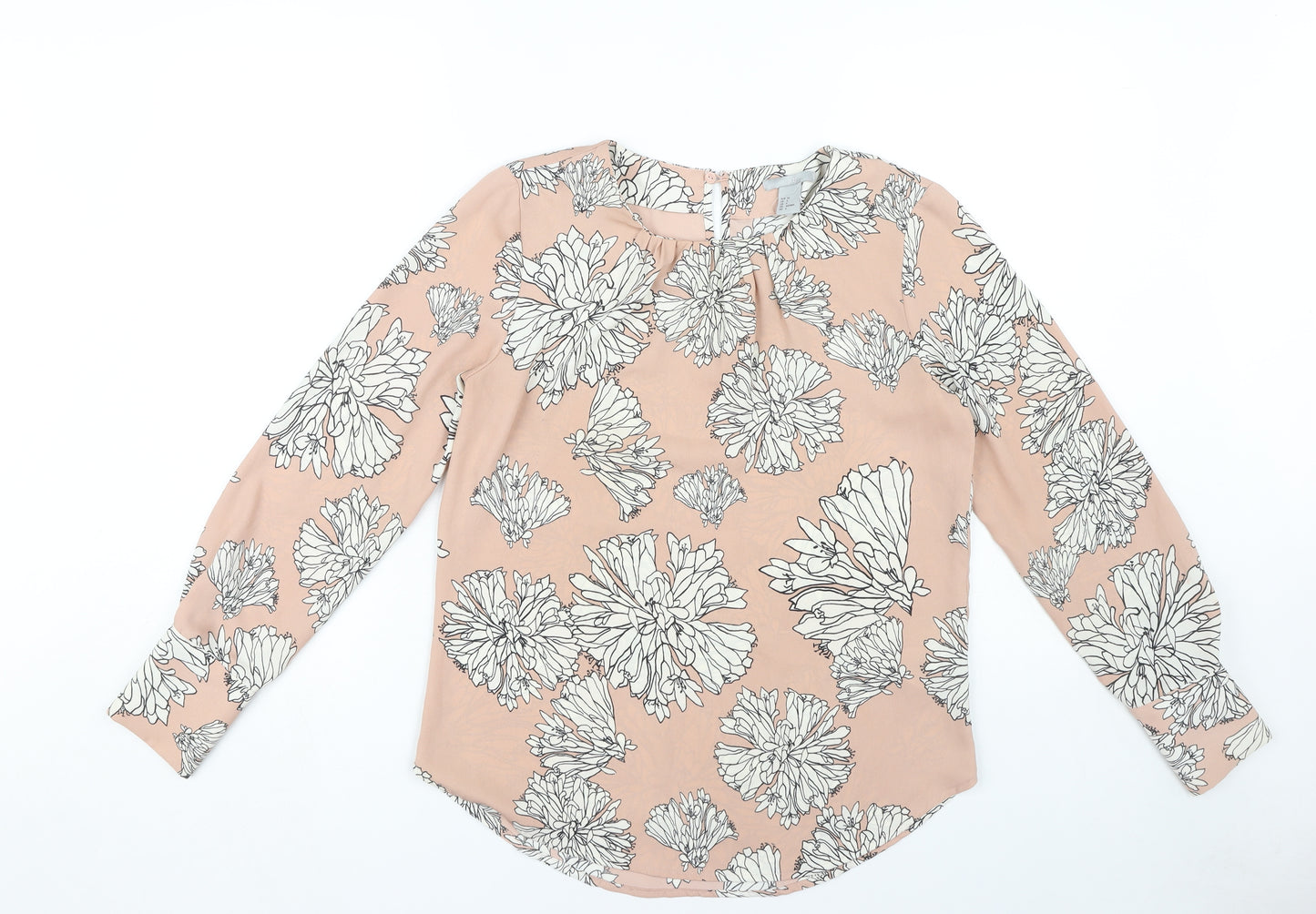 H&M Women’s Pink Floral Blouse Size 8